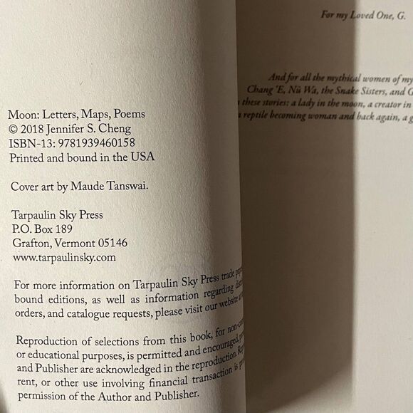 Moon: Letters, Maps, Poems by Jennifer S. Cheng Paperback Book GUC - Picture 3 of 8